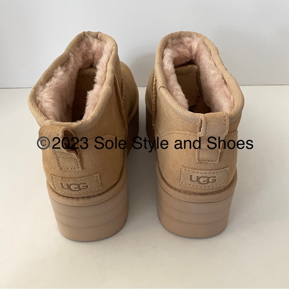 UGG Classic Ultra Mini Platform Boots Driftwood Size 9 - Picture 4 of 16